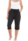 Swim 365 Taslon® Cover Up Capri Pant In Black