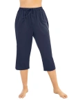 Swim 365 Taslon® Cover Up Capri Pant In Blue