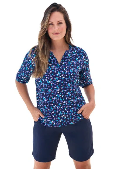 Swim 365 Three-quarter Sleeve Swim Tee In Blue