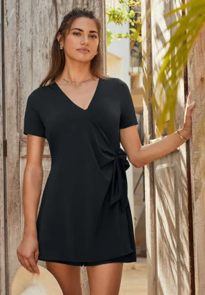 Swim 365 Tie-wrap Swim Romper In Blue