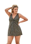 Swim 365 Twist-front Swim Dress In Black