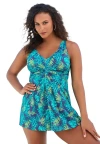 Swim 365 Twist-front Swim Dress In Blue