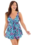 Swim 365 Twist-front Swim Dress In Blue