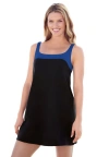Swim 365 Two-piece Colorblock Swim Dress In Black