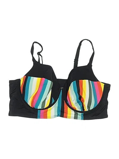 Pre-owned Swim By Cacique Swimsuit Top Black Swimwear