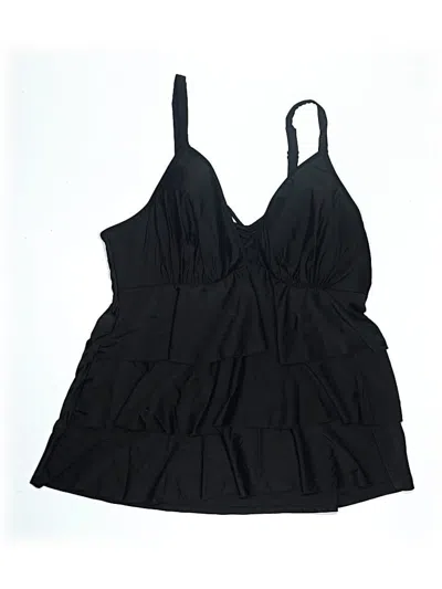 Pre-owned Swim By Cacique Swimsuit Top Black Swimwear