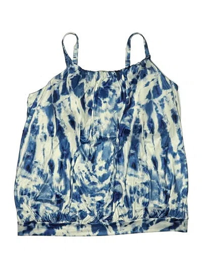 Pre-owned Swim By Cacique Swimsuit Top Blue Tie-dye Pattern Swimwear