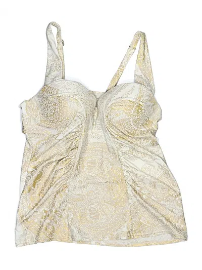 Pre-owned Swim By Cacique Swimsuit Top Gold Paisley Pattern Swimwear