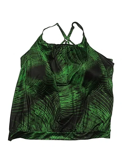 Pre-owned Swim By Cacique Swimsuit Top Green Swimwear