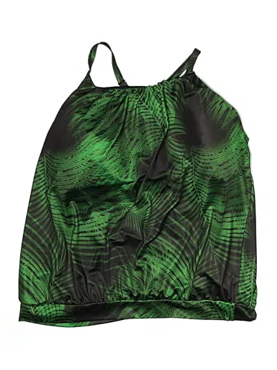 Pre-owned Swim By Cacique Swimsuit Top Green Swimwear