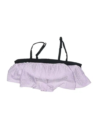 Pre-owned Swim By Cacique Swimsuit Top Purple Checkered/gingham Pattern Swimwear