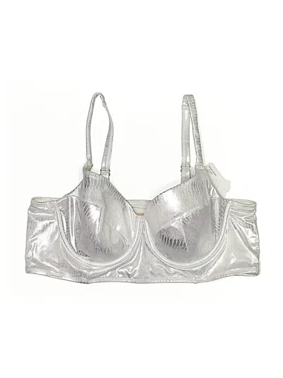 Swim By Cacique Swimsuit Top Silver Metallic Pattern Swimwear