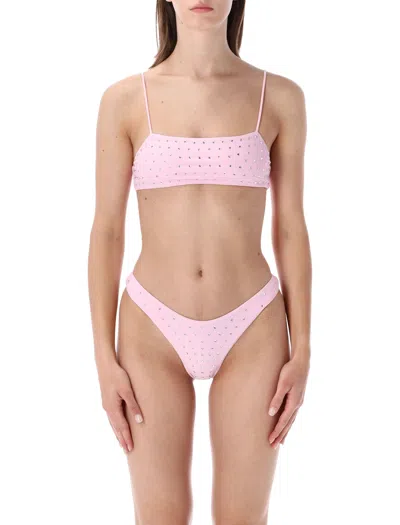 Swim By Di Crystal Embellished Bikini Set In Baby Pink