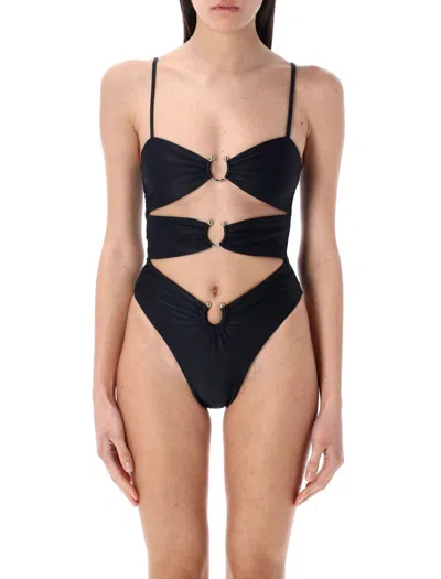 Swim By Di Malibu One-piece With Adjustable Straps In Black