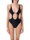 Swim By Di High-rise One-piece Swimwear With Front Cut-out In Black
