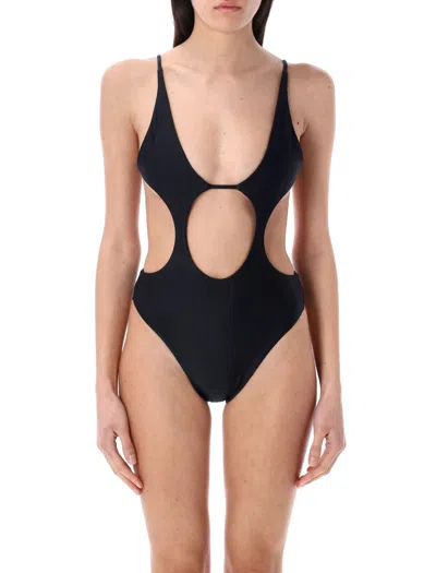 Swim By Di Riviera One-piece Swimsuit With High Rise In Black