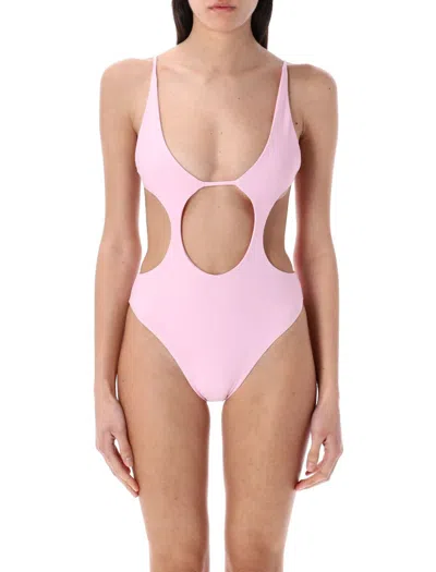 Swim By Di Riviera One-piece Swimsuit With High Rise In Baby Pink