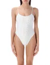 Swim By Di Stardust One-piece Swimwear With Crystal Accents In White