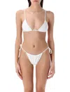 Swim By Di Mini Triangle Top Bikini With Adjustable Bottom In White