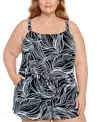 Swim Solutions Women's Tummy Control Romper, Created For Macy's Women's Swimsuit In On The Vine