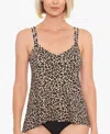 Swim Solutions Princess Seam Tankini Top In Black Multi