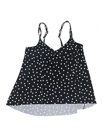 Swim Solutions Swimsuit Top Black Polka Dots Pattern Swimwear