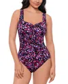 SWIM SOLUTIONS WOMEN'S ABSTRACT-PRINT ONE-PIECE SWIMSUIT, CREATED FOR MACY'S