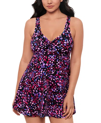 Swim Solutions Women's Abstract Printed One-piece Swimsuit, Created For Macy's In Multi