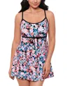 SWIM SOLUTIONS WOMEN'S BLUSHING EMPIRE SWIMDRESS, CREATED FOR MACY'S