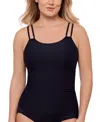 Swim Solutions Women's Tunnel Tankini Top, Exclusively At Macy's In Making Waves