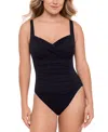 Swim Solutions Women's Twist-bodice Tummy-control Swimsuit, Exclusively At Macy's