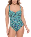 Swim Solutions Women's Twist-front Shirred One-piece Swimsuit, Exclusively At Macy's