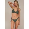 Swim Systems Carina Bikini Swimsuit Top In Ivy Green Crochet