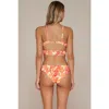 Swim Systems Hazel Hipster Bikini Swim Bottoms In Island Coral Crinkle Rib