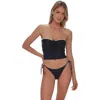 Swim Systems Pom Pom Dolly Crop Top Bikini Swimsuit In Black