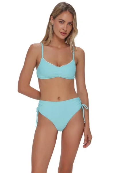 Swim Systems Pom Pom Sylvia Bralette Bikini Swimsuit Top In Green