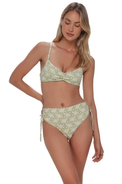 Swim Systems Pom Pom Sylvia Bralette Bikini Swimsuit Top In Green