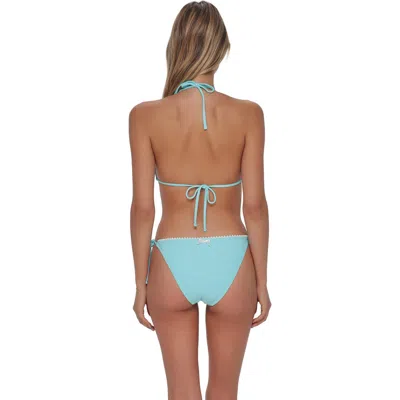 Swim Systems Pom Pom Tie Side Bikini Swim Bottoms In Blue