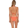 Swim Systems Pom Pom Tie Side Bikini Swim Bottoms In Orange