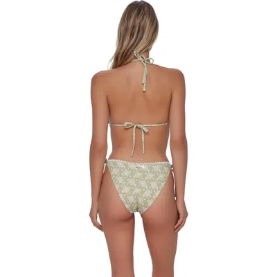 Swim Systems Pom Pom Tie Side Bikini Swim Bottoms In Multi