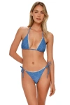 Swim Systems Pom Pom Triangle Bikini Swimsuit Top In Blue