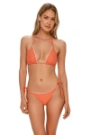 Swim Systems Pom Pom Triangle Bikini Swimsuit Top In Orange