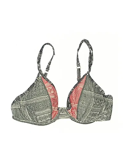 Pre-owned Swim Systems Swimsuit Top Gray Tweed Pattern Swimwear