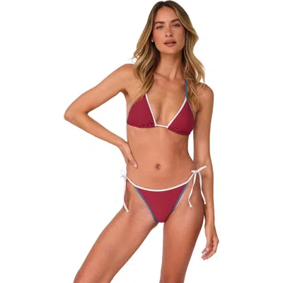 Swim Systems Trisha Triangle Bikini Swimsuit Top In Red
