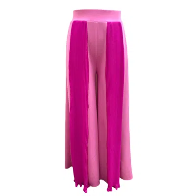 Swim With Poppies Women's Semi-sheer Pleated High Waist Trouser In Pink
