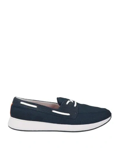 Swims Man Loafers Navy Size 7 Textile Fibers, Synthetic Material In Blue