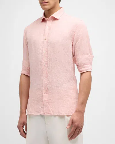 Swims Men's Amalfi End-on-end Button-front Linen Shirt In Faded Coral