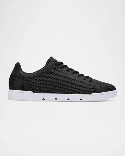 Swims Men & Apos;s Breeze Tennis Knit Low-top Sneakers In Black