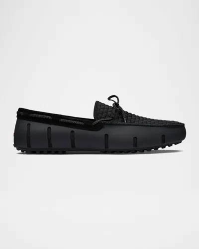 Swims Men & Apos;s Woven Textile And Suede Drivers In Black