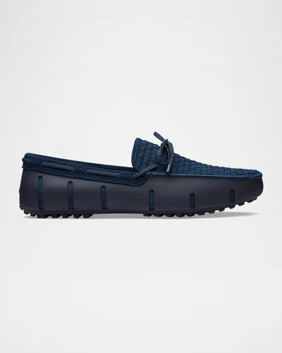 Swims Men & Apos;s Woven Textile And Suede Drivers In Blue